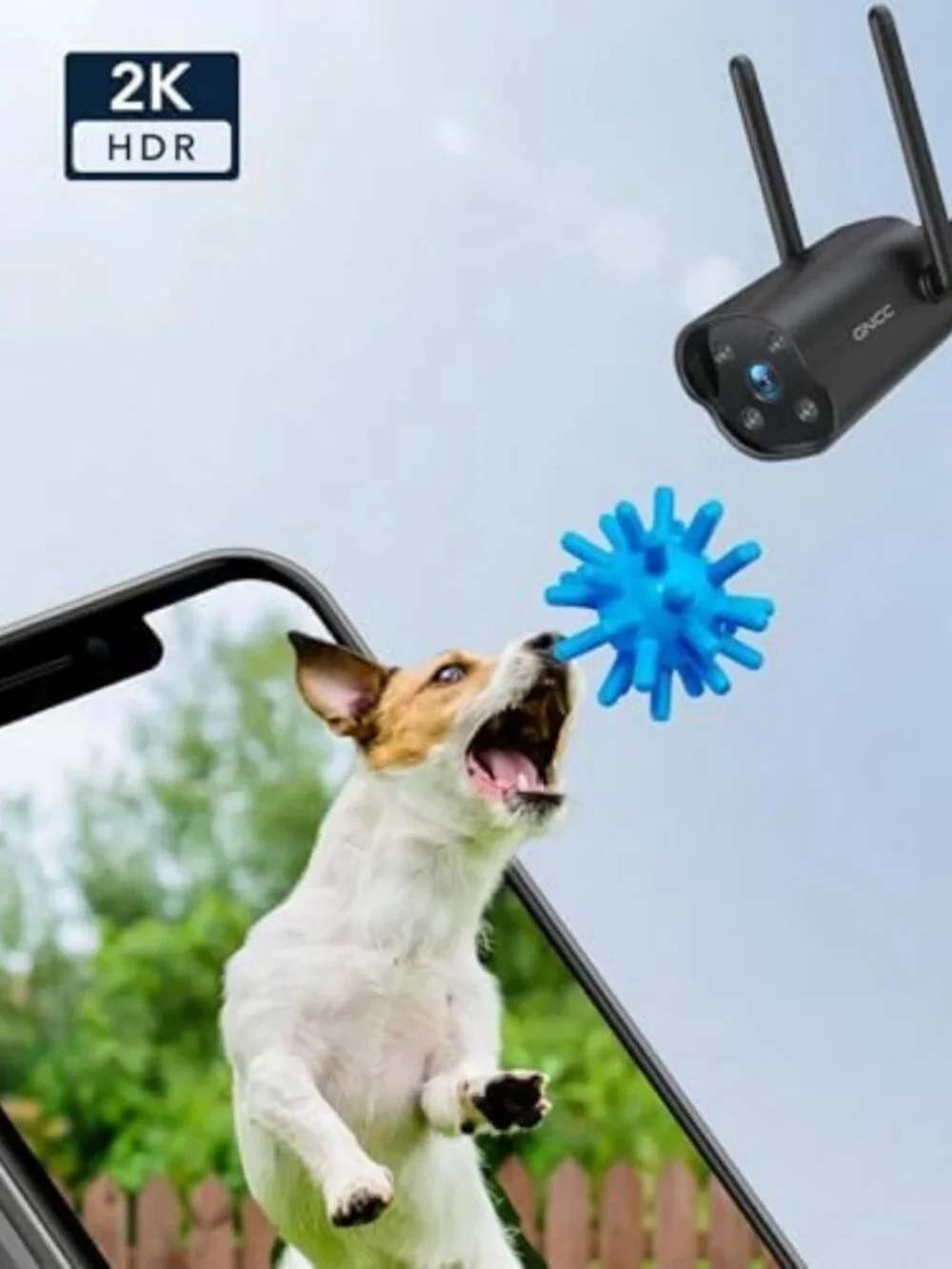 2K Outdoor Security Camera - 24/7 Recording, AI Motion Detection, Plug-In, Black